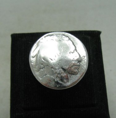 STERLING SILVER RING CHIEF FIVE CENTS USA VINTAGE SOLID 925 NEW SIZE A - Z