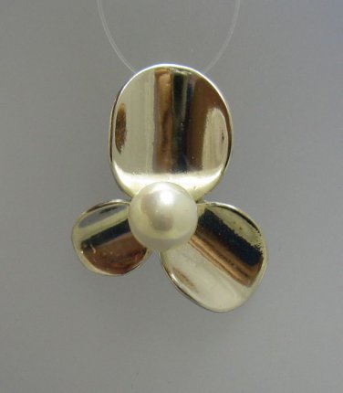 STYLISH STERLING SILVER PENDANT SOLID 925 FLOWER PEARL NEW PE000801 EMPRESS