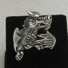 STERLING SILVER RING DRAGON BIKER NEW 925 SIZE N - T