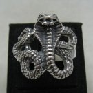 STERLING SILVER BIKER RING SOLID 925 SNAKE COBRA NEW SIZE N-Z++ EMPRESS R001187