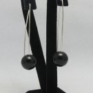 LONG STERLING SILVER EARRINGS NATURAL BLACK ONYX NEW E000004O EMPRESS