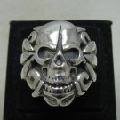 STERLING SILVER BIKER RING SOLID 925 SKULL NEW SIZE N - Z++ EMPRESS R001185