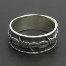 STERLING SILVER RING BAND BARBED WIRE SIZE R-Z NEW 925
