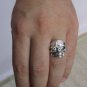 STERLING SILVER BIKER RING SOLID 925 CYBORG SKULL NEW SIZE N - Z++ EMPRESS