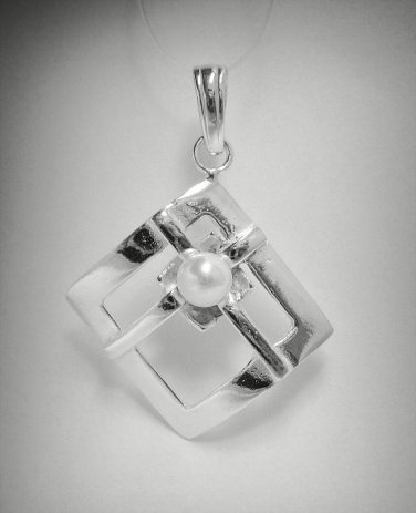 STYLISH STERLING SILVER PENDANT SOLID 925  PEARL NEW PE000870 EMPRESS