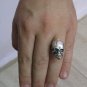 STERLING SILVER BIKER RING SOLID 925 OPENING SKULL NEW SIZE L - Z++ EMPRESS