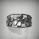 STERLING SILVER RING SOLID 925 FLOWER BAND NEW SIZE G - V