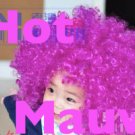 Great New Curly Colour Wig, for dress ups, Clowns and other fun ideas-Hot Mauve