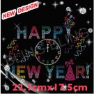 X1 Piece "HAPPY NEW YEAR" iron on rhinestone transfer