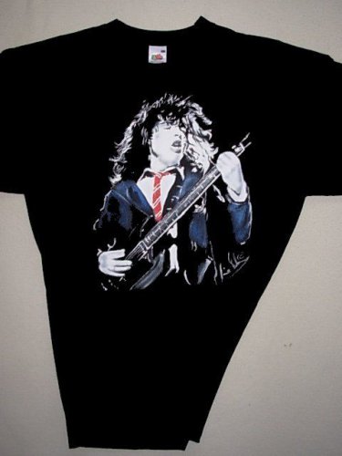 Angus Young Handpainted Tshirt  direct from the Artist