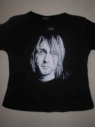 Kurt Cobain  Handpainted Tshirt  direct from the Artist