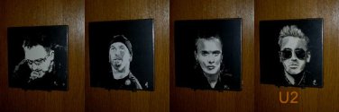 U2 complete Set of 4 Wall plaques