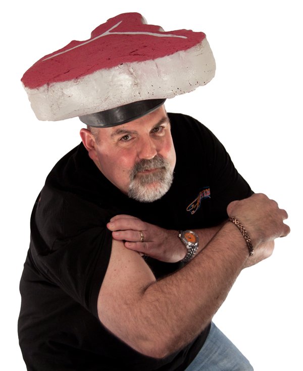 Funny Chef Costume TBone Steak Meathead Foam Hat for Men
