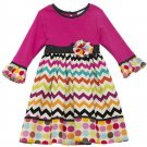 Fuchia Chevron Dot Dress