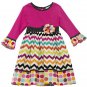 Fuchia Chevron Dot Dress