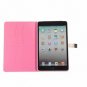 Diamond Texture Leather Case for iPad Mini with stand Cheap price-Pink