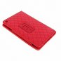 Popular Rhombus Pattern Leather Case for iPad Mini with  Magnetic Closure Flip Stand-Rose