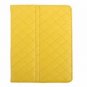 Popular Rhombus Pattern Leather Case for iPad Mini with  Magnetic Closure Flip Stand-Yellow