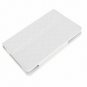 Popular Rhombus Pattern Leather Case for iPad Mini with  Magnetic Closure Flip Stand-White