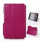 Exquisite Striae Pattern PU Leather Case for iPad Mini with Plastic Material Stand-Purple