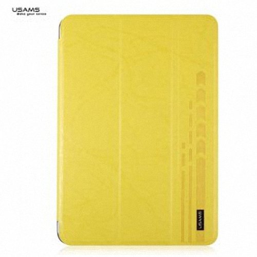 USAMS Popular Jane Series Durable Plastic + PU Leather Case for iPad Mini 2-Yellow