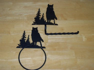 Wolf TP Holder And Wolf Towel ring