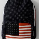 Fashion Cutie Girl Leisure  Backpack School Bag in black US Flag Pattern