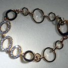 Fake Diamonds Imitation Gold Plated Chain Bracelet Classic Style