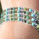 Natural Stone and Swarovski Crystal Beaded Wrap bracelet