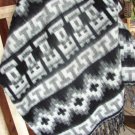 Black and Grey Aztec Alpaca Blanket