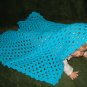 Boy's Bright Blue Blanket, Crocheted.