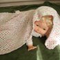 Girl's Baby Blanket, Very Soft, Hand Crocheted,