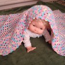 Girl's Baby Blanket, Very Soft, Hand Crocheted