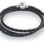 Authentic Chamilia Ebony Braided Leather Wrap Bracelet 1212-0001