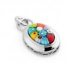 AUTHENTIC MURANO MILLEFIORI MULTI COLOR OVAL PENDANT 8MP518 BY ALAN K