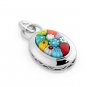 AUTHENTIC MURANO MILLEFIORI MULTI COLOR OVAL PENDANT 8MP518 BY ALAN K