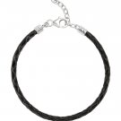 Authentic Chamilia Ebony Braided Leather Bracelet  Adjustable 1030-0109