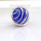Authentic Kameleon Sterling Silver Blueberry Stripes Jewelpop KJP546