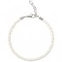Authentic Chamilia White Metallic Braided Leather Bracelet  Adjustable 1030-0110