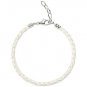Authentic Chamilia White Metallic Braided Leather Bracelet  Adjustable 1030-0110