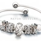 Authentic Chamilia Silver Bangle Bracelet with Charm Gift Set