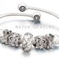 Authentic Chamilia Silver Bangle Bracelet with Charm Gift Set