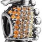 Authentic Chamilia Seahorse - Orange & Yellow Swarovski Charm Bead JC-10
