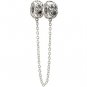 Authentic Chamilia Lock With Safety Chain - Filigree Charm Bead 1420-0252