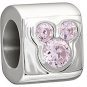Authentic Chamilia Disney Gem Mickey Pink CZ Charm Bead DIS-500D