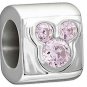Authentic Chamilia Disney Gem Mickey Pink CZ Charm Bead DIS-500D
