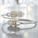 Authentic Chamilia Flex Bangle Bracelet with Charm Bead Gift Set #47 1025-0004
