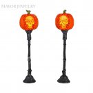 Department 56 Evil Pumpkin Lampposts Halloween Village Accessories 4033847 New