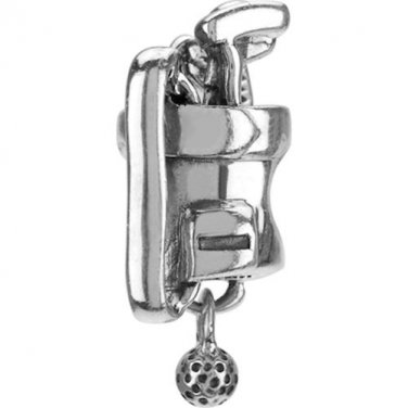 Authentic Chamilia Sterling Silver Golf Bag Charm Bead GD-14 "Gift Boxed"