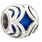 AUTHENTIC CHAMILIA STERLING SILVER OASIS BLUE BEAD CHARM 2020-0689